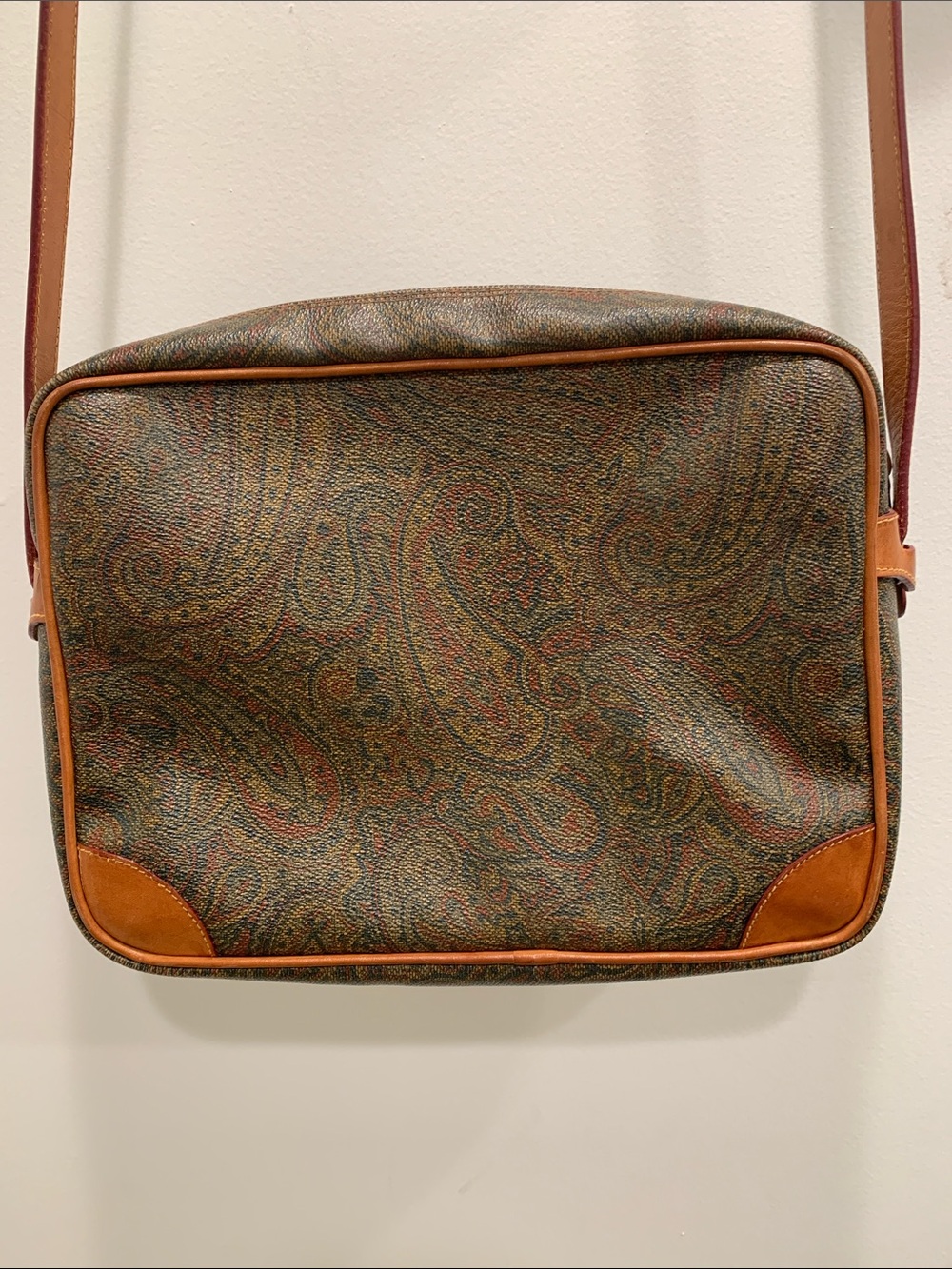 Vintage Stefano Serapian Paisley Print Crossbody Bag